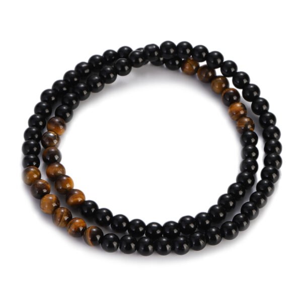 Obsidian Tiger Eye Healing Chakra Necklace 24'' - Image 6