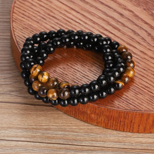 Obsidian Tiger Eye Healing Chakra Necklace 24'' - Image 3