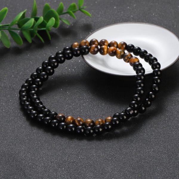 Obsidian Tiger Eye Healing Chakra Necklace 24'' - Image 2