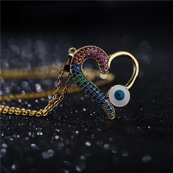 Evil Eye Heart Necklace - Image 4
