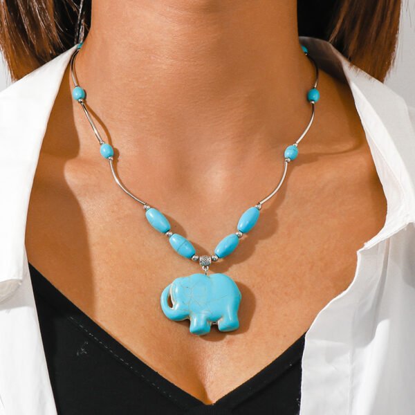 Turquoise Elephant Pendant Necklace
